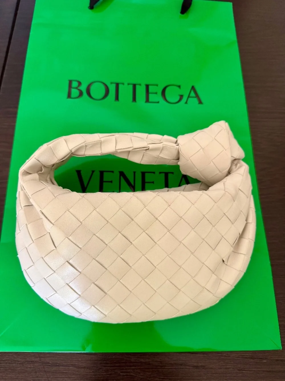 Bottega Veneta Mini Jodie in Limited Summer Color of Chalk Leather NEW w/TAGS
